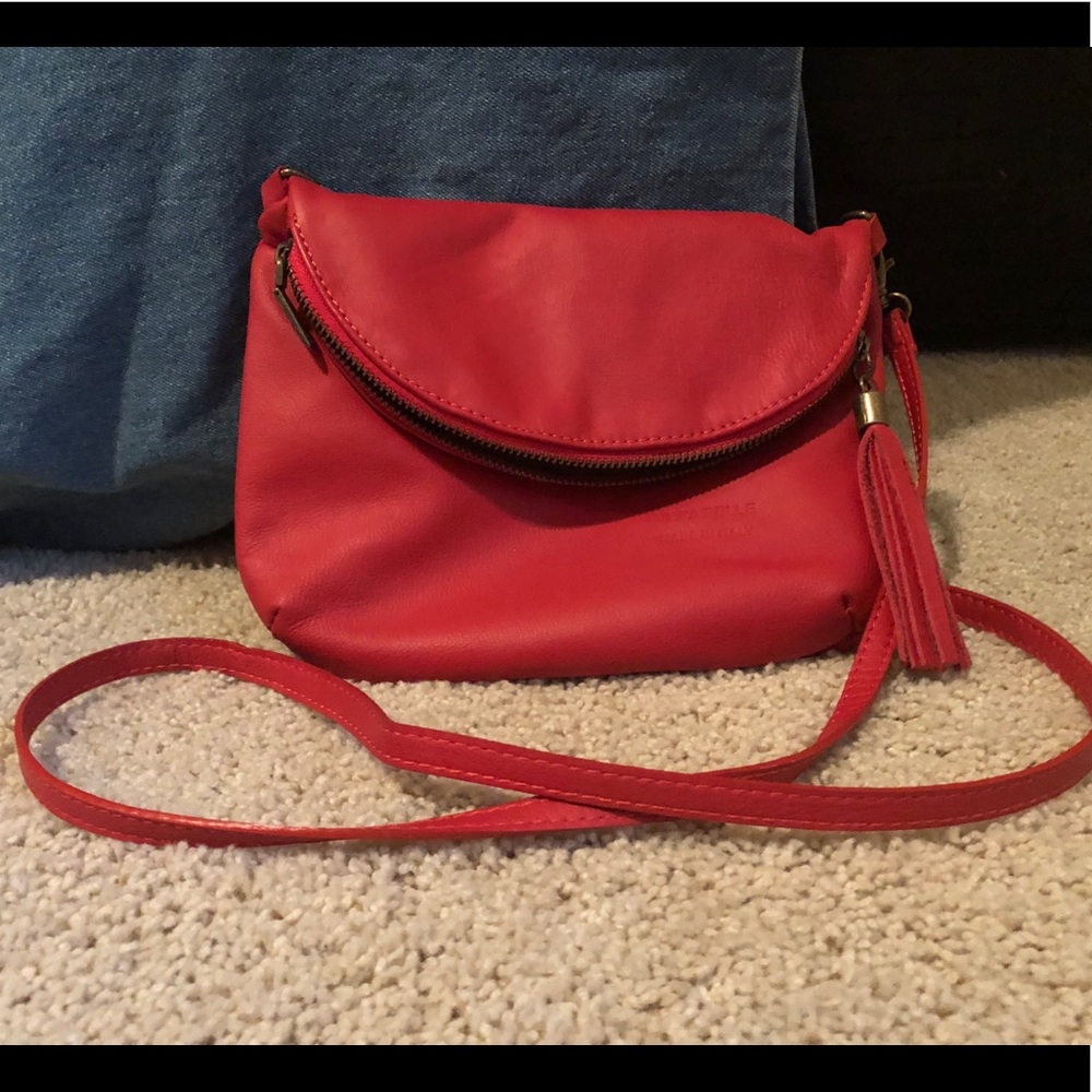 Red Leather Purse from Florence, Italy